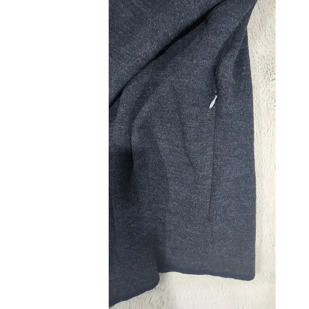 Benson 100% Wool Cardigan Sweater Navy Rib Knit Full Zip Preppy Sz XL - Picture 7 of 9